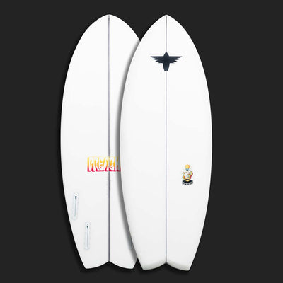 Psychedelia surf style wakesurf board by Preacher Wakesurf on black background
